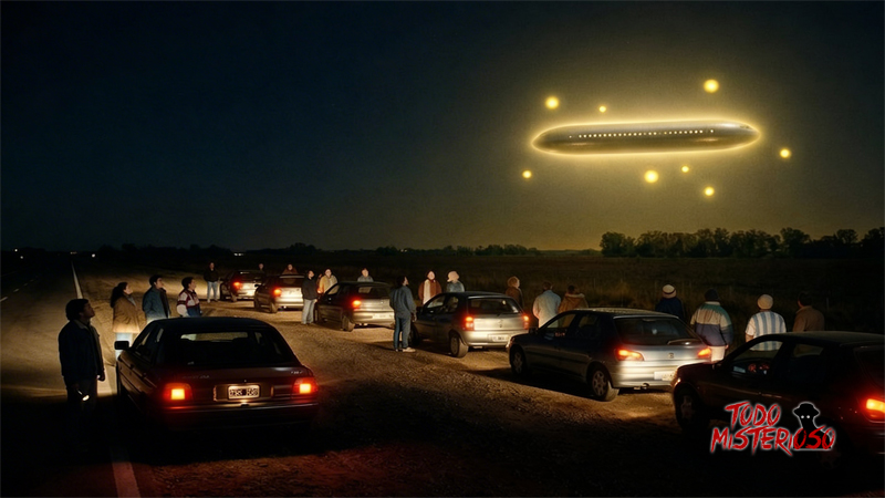 OVNI cigarro avistado en la ruta. Imagen ilustrativa