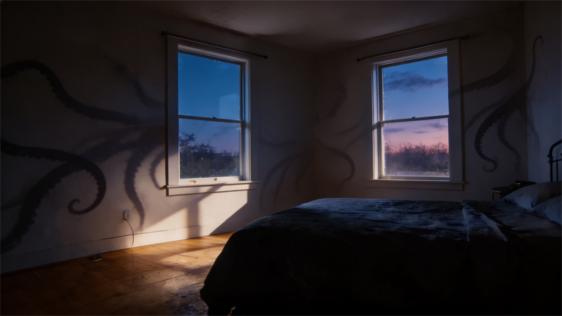 Una habitación infestada con energía oscura, propia de actividad paranormal