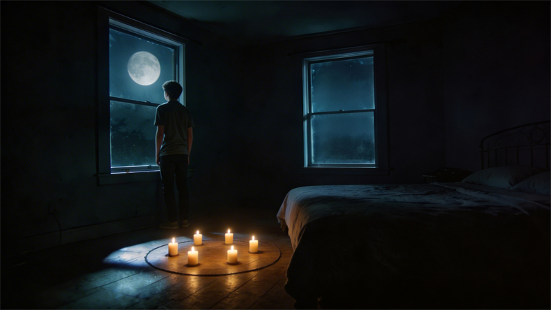 Una historia paranormal donde un adolescente hace un ritual oscuro