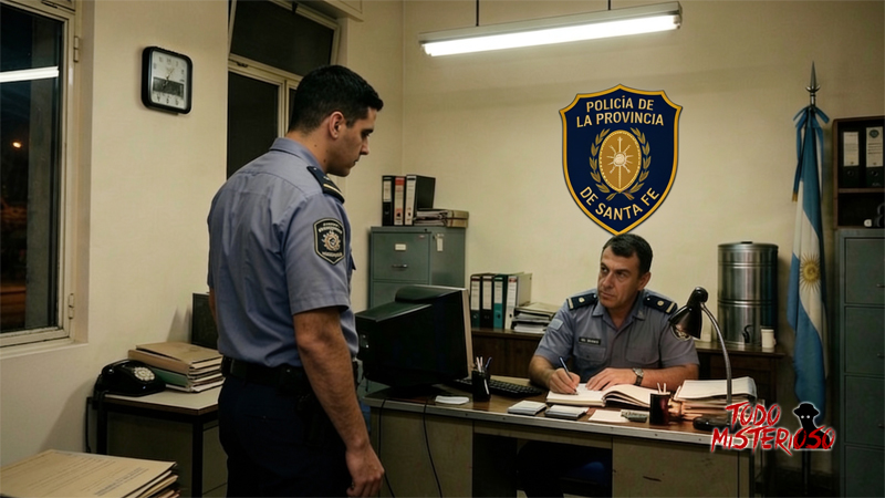 Dos policías en una dependencia policial de Santa Fe, Argentina. Imagen ilustrativa