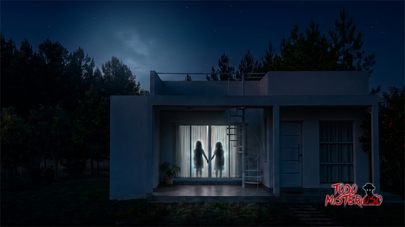 Fantasmas de niñas en una casa embrujada. Imagen ilustrativa